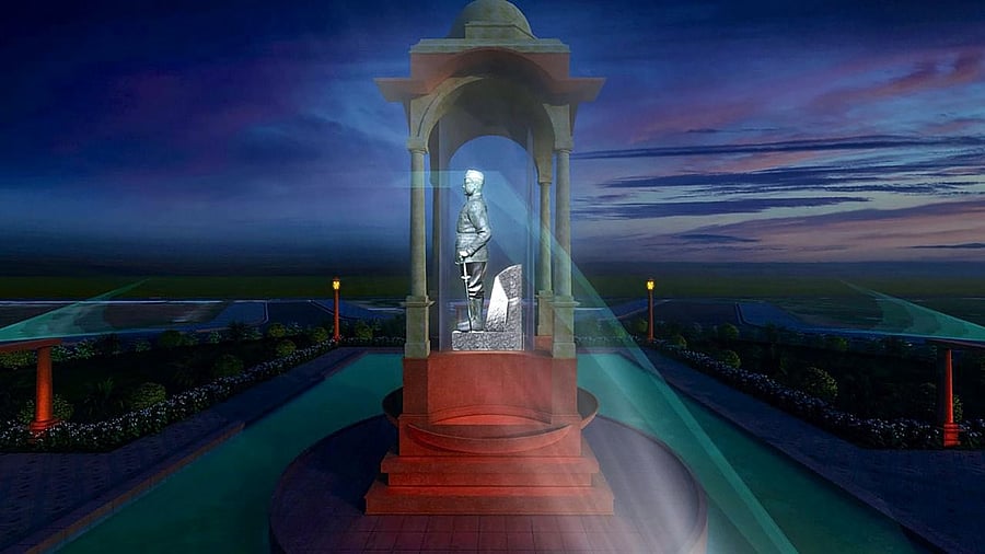 Netaji Subhash Chandra Bose's statue, (that is yet to be installed) at India Gate area in New Delhi. Credit: PTI Photo