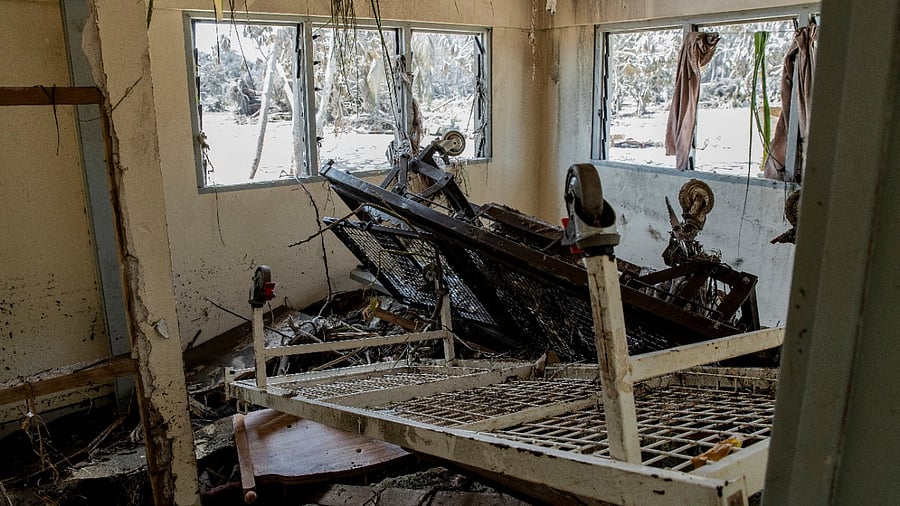 A general view shows the inside of a damaged building following volcanic eruption and tsunami in Nomuka, Tonga. Credit: Reuters Photo