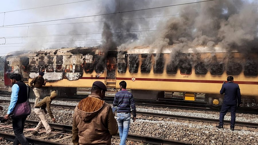 Violent protests erupted in Bihar. Credit: AFP Photo
