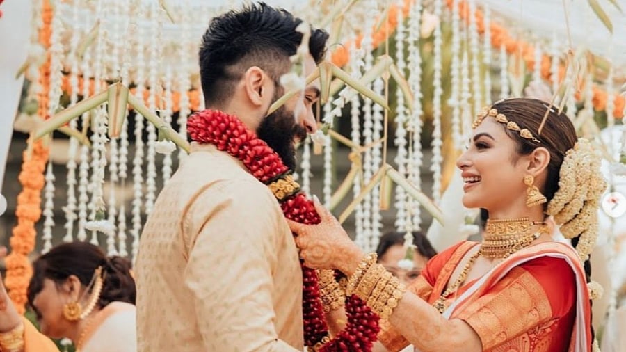 Mouni Roy and her husband Suraj Nambiar. Credit: Instagram/ @imouniroy