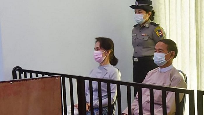 Suu Kyi during a court appearance last August. Credit: AFP File Photo 