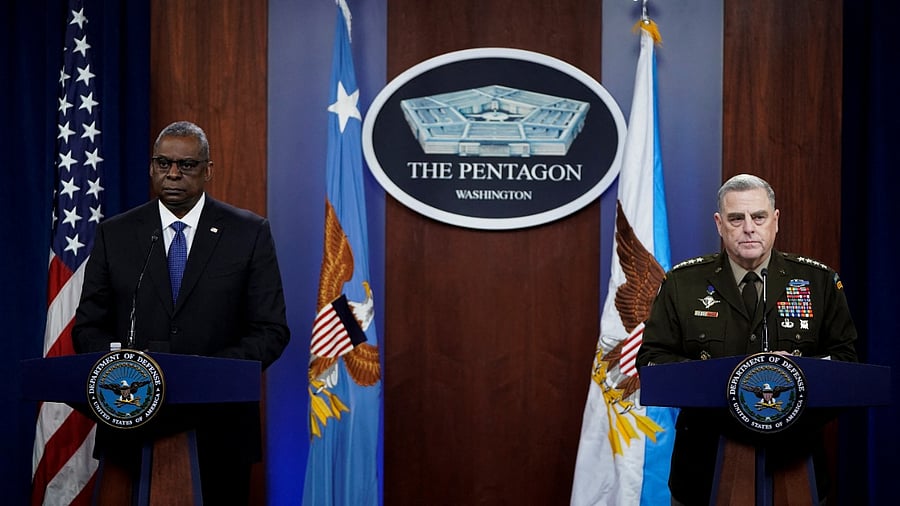US Defense Secretary Lloyd Austin and General Mark Milley, Chairman of the US Joint Chiefs of Staff. Credit: Reuters Photo