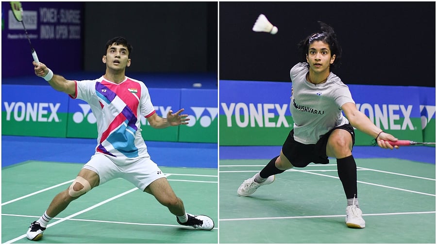 Lakshya Sen and Malvika Bansod. Credit: IANS Photo/ PTI Photo