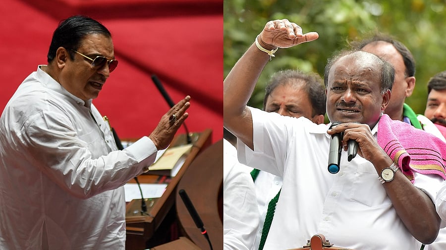 MLC C M Ibrahim (L) and JD(S) leader H D Kumaraswamy. Credit: DH File Photos