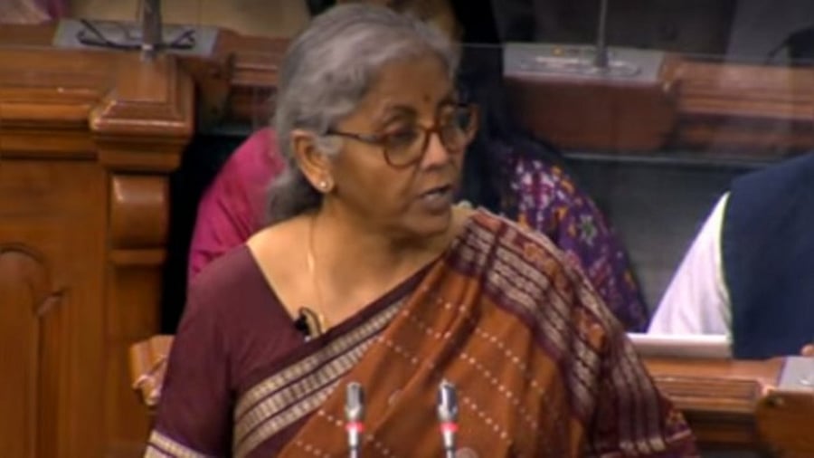 Union Finance Minister Nirmala Sitharaman. Credit: SansadTV Screengrab
