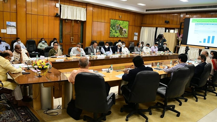 CM Bommai told officials to evaluate the extent of environmental degradation in the last five years and hold programmes to reclaim such degraded patches of land. Credit: Special arrangement