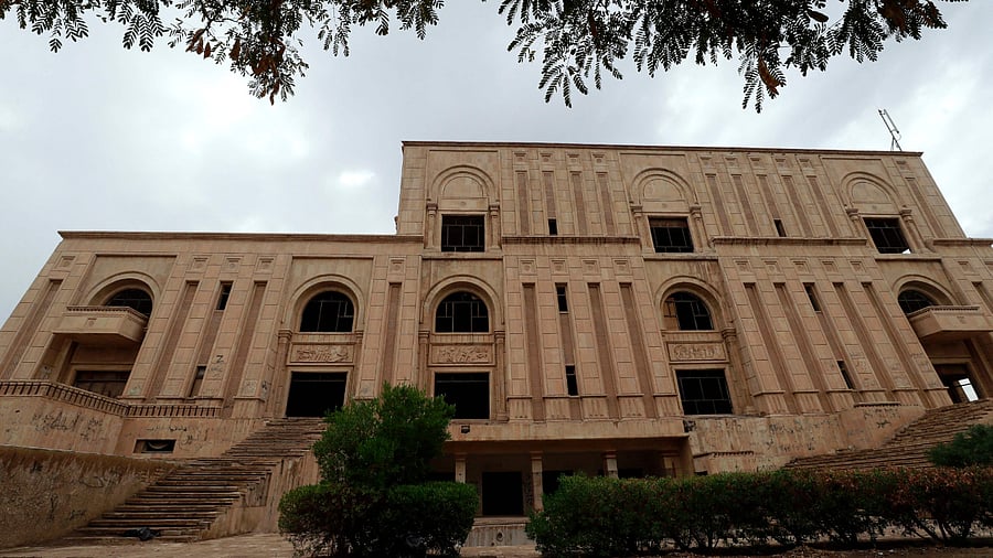 A picture shows one of former Iraqi dictator Saddam Hussein's palaces in the Babylon Tourist Resort in the Babil Governorate in central Iraq. Credit: AFP Photo