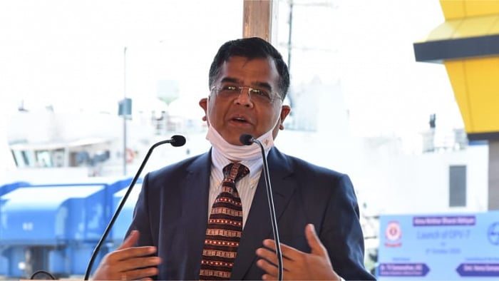 Finance Secretary T V Somanathan. Credit: Twitter/@IndianCoastGuard