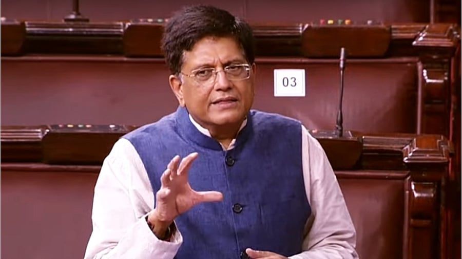 Union Minister Piyush Goyal speaks in Rajya Sabha during the ongoing Budget Session of Parliament, in New Delhi. Credit: IANS File Photo