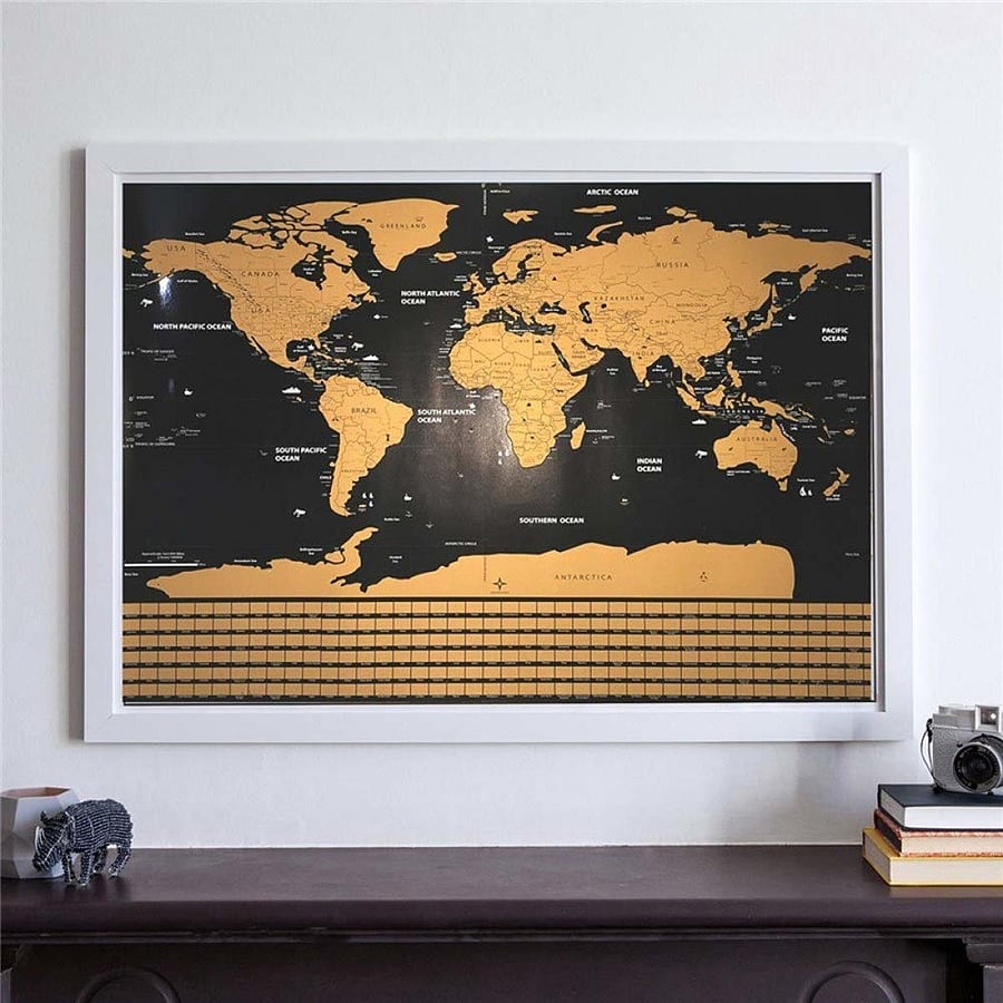 Scratch-off world map poster