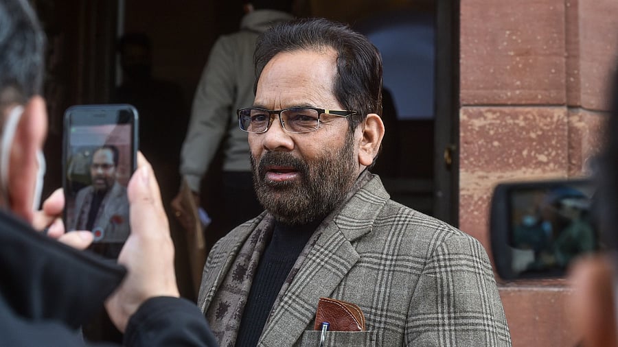 Union Minister Mukhtar Abbas Naqvi. Credit" PTI File Photo