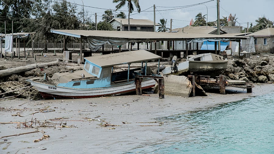 A general view shows damaged buildings following the volcanic eruption and tsunami in Tongatapu, Tonga. Credit: Reuters Photo
