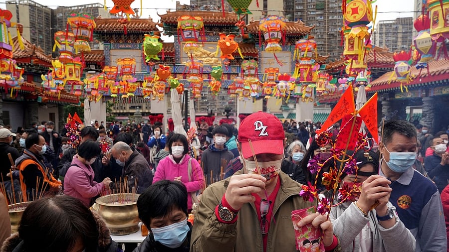 The Lunar New Year, which is China's biggest holiday, was celebrated across Asia on Feb. 1 even as pandemic restrictions in many countries kept crowds and family outings to a minimum. Credit: Reuters Photo