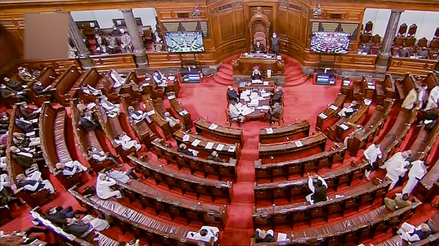 A view of the Rajya Sabha during ongoing Budget Session. Credit: PTI Photo