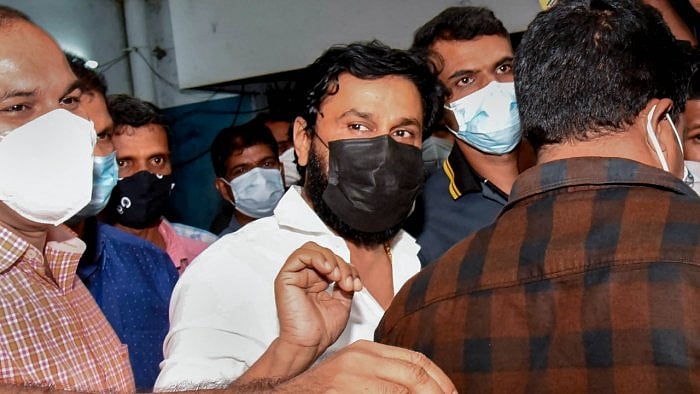 Malayalam actor Dileep after an interrogation in a case registered against him and five others for allegedly threatening officials probing the sexual assault of an actress in 2017, in Kochi, Tuesday. Credit: PTI File Photo