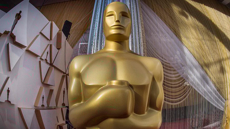 An Oscars statue is displayed on the red carpet area on the eve of the 92nd Oscars ceremony at the Dolby Theatre in Hollywood. Credit: AFP Photo