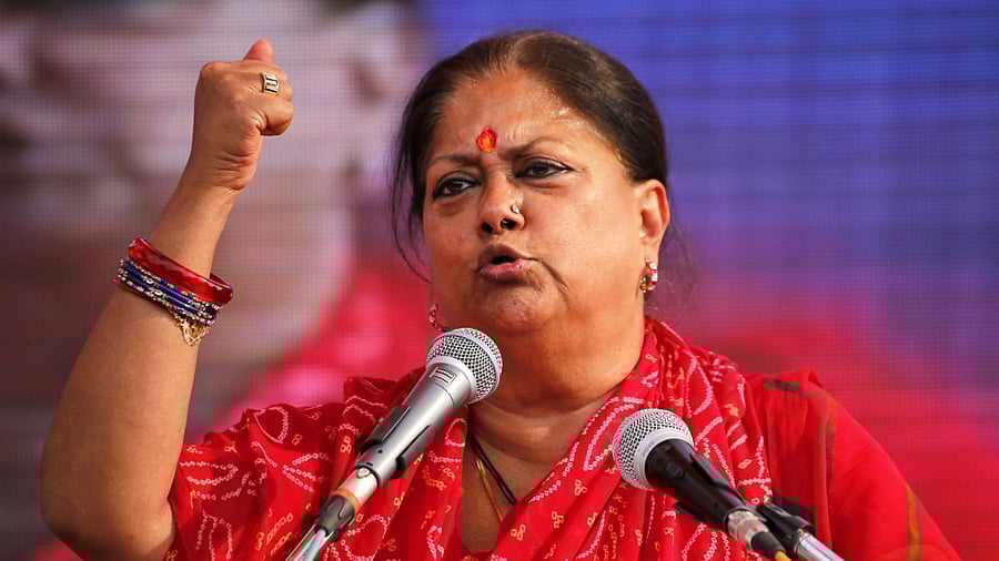 Former Rajasthan Chief Minister Vasundhara Raje. Credit: AFP Photo