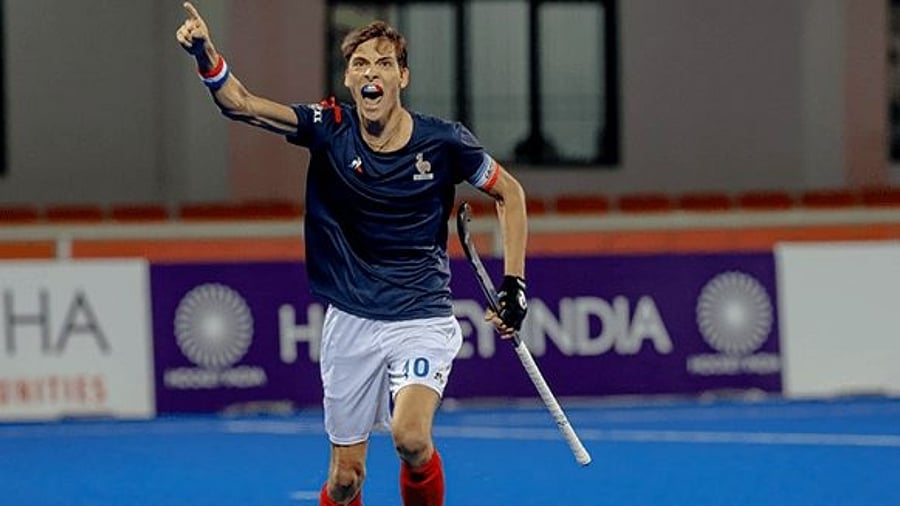 India began their domination in the second quarter and got their third penalty corner from which they took the lead in the 21st minute. Credit: IANS Photo
