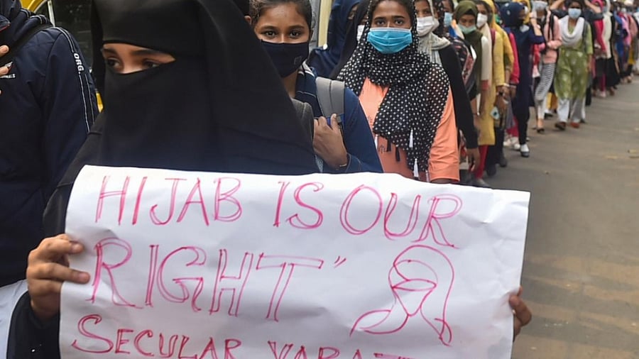 Minister Nagesh said that the hijab row has been discussed at the international level only to denigrate the only BJP government in south India. Credit: PTI Photo