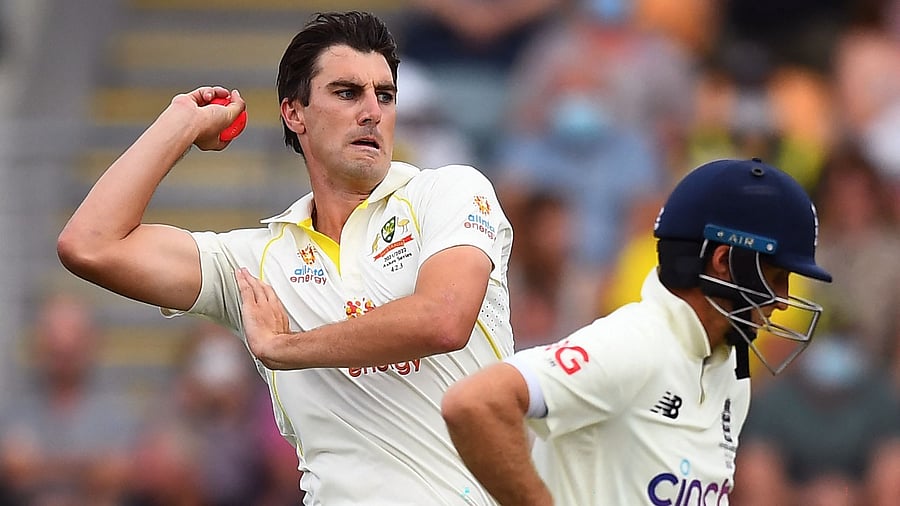 Pat Cummins in action in the recently concluded Ashes Test series. Credit: AFP Photo