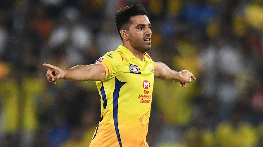 Chennai Super Kings cricketer Deepak Chahar. Credit: AFP File Photo