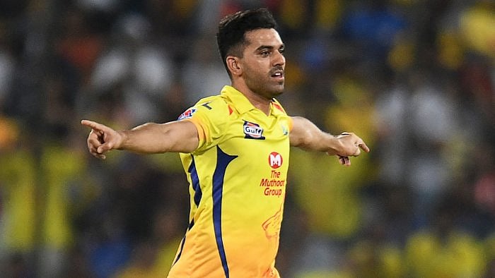 Chennai Super Kings cricketer Deepak Chahar. Credit: AFP File Photo
