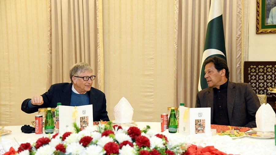 Pakistan's Prime Minister Imran Khan meets with Microsoft co-founder turned philanthropist Bill Gates during his visit in Islamabad. Credit: Reuters Photo