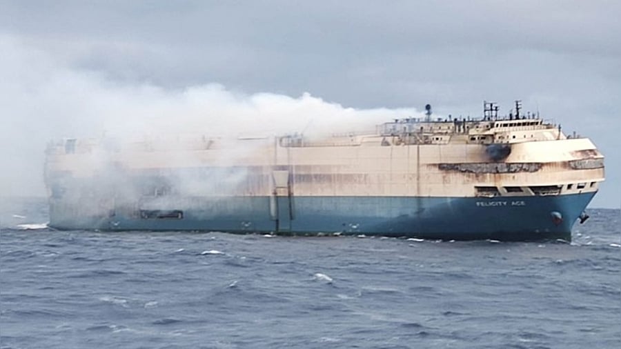 All 22 crew members were successfully evacuated and did not need medical attention, according to a statement by the Portuguese Navy. Credit: IANS Photo