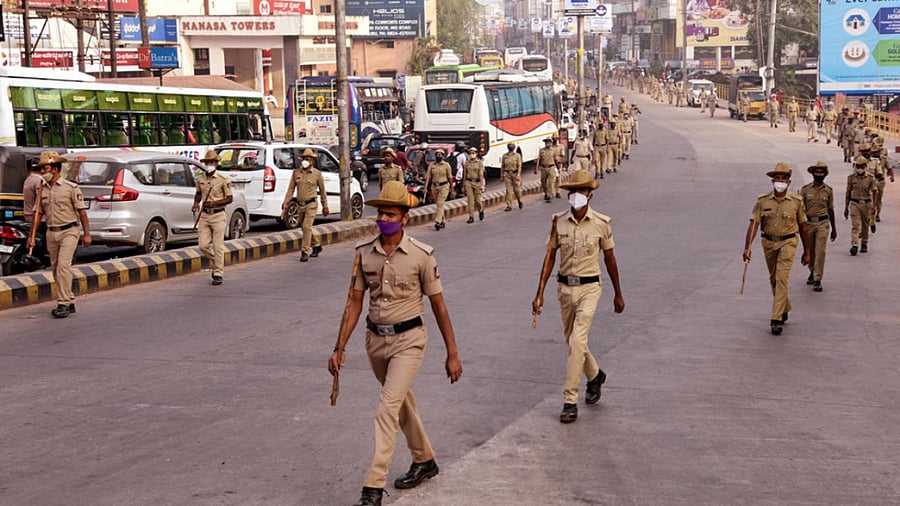 Two bikes were torched in the city on Tuesday morning. Credit: DH Photo