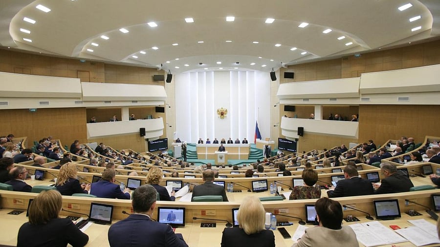 Senators attend a session of the Federation Council, Russia's upper house of parliament, in Moscow. Credit: AFP Photo
