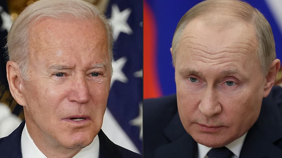 US President Joe Biden, Russian President Vladimir Putin. Credit: AFP Photo