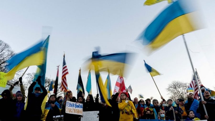 Ukraine's official Twitter account made the appeal for cryptocurrency donations on Saturday following the country's invasion by Russia. Credit: AFP Photo