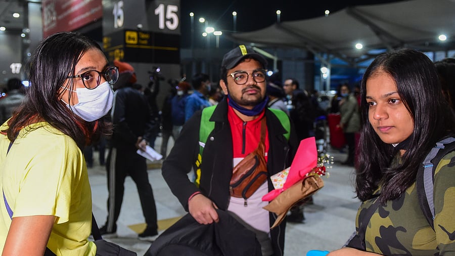 Air India’s second evacuation flight landed in Delhi on Saturday. Credit: PTI Photo