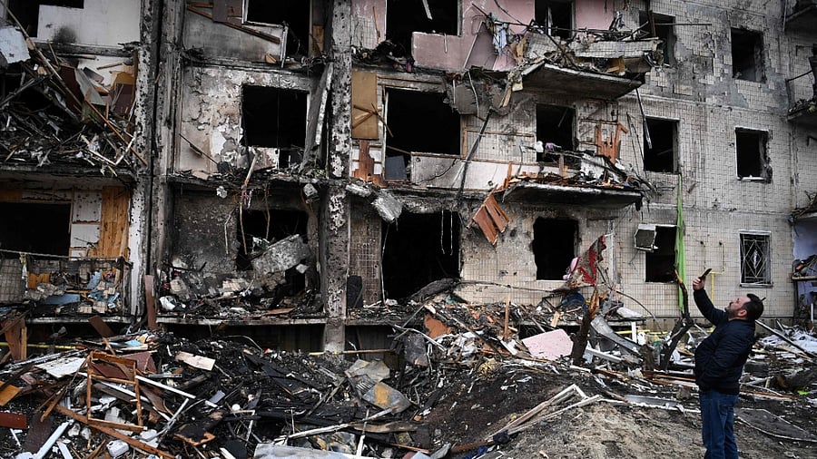 Another northern Ukrainian city, Zhytomyr, was hit by missiles overnight, Ukrainian Ground Forces command said on Facebook. Credit: AFP/Representative