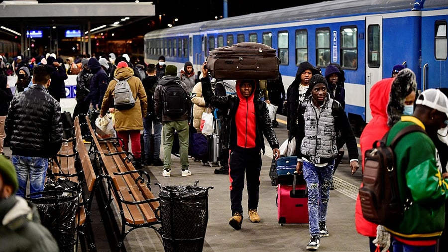 Refugees fleeing from Ukraine arrive at Nyugati station, following Russia's invasion of Ukraine, in Budapest. Credit: Reuters photo