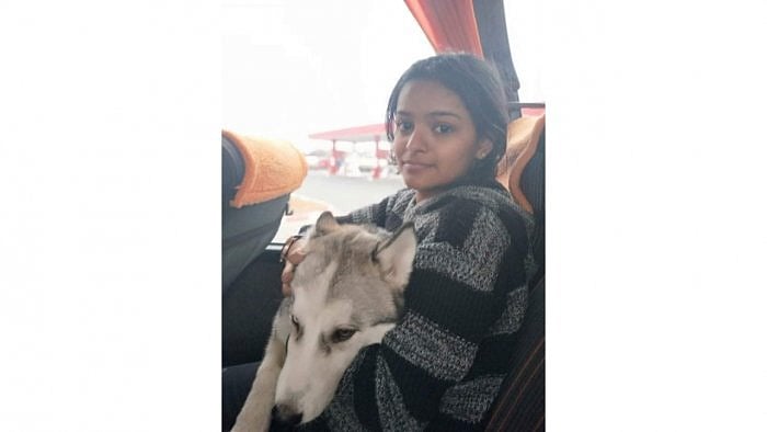 Arya with her pet Siberian Husky. Credit: Special arrangement