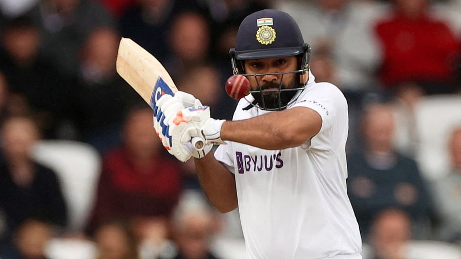 Rohit Sharma will lead India for the toss in Test whites for the first time in his career on Friday at the PCA Stadium. Credit: Reuters File Photo