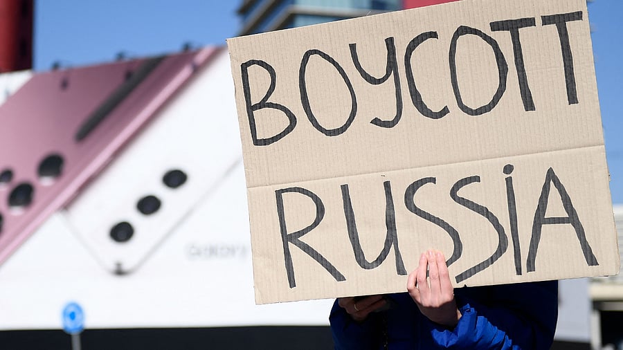 Russians are still swiping their iPhones, surfing YouTube and chatting on WhatsApp and Telegram. That could change. Credit: AFP photo