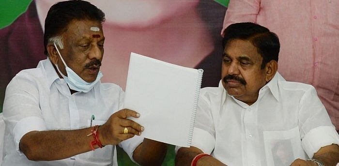 O Panneerselvam and Edappadi Palaniswami. Credit: AFP Photo