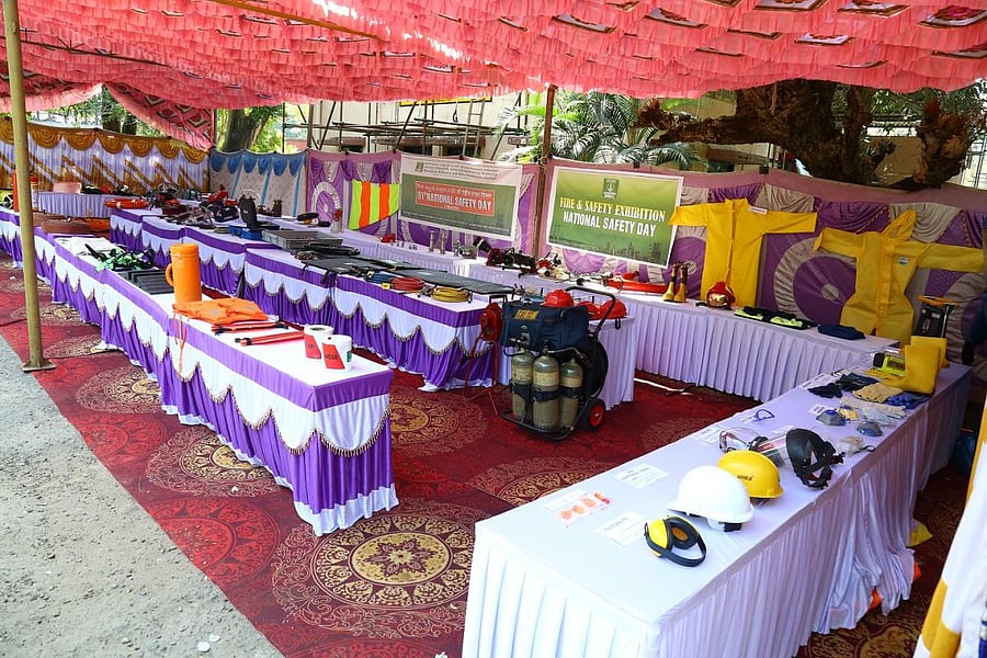 Safety equipment on display during the 51st National Safety Day celebrations at MRPL.