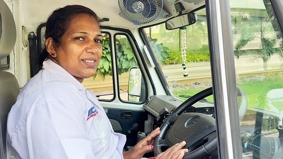 Newly recruited driver Deepamol. Credit: IANS Photo