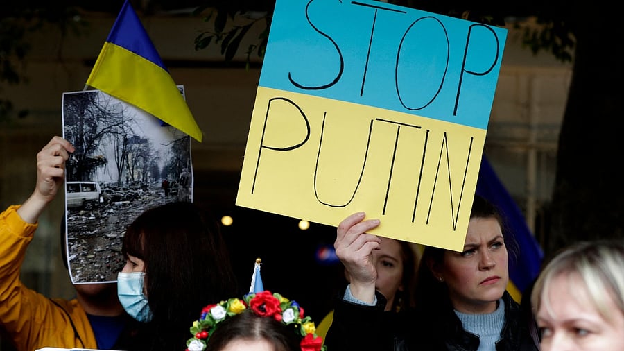 With the word "invasion" banned, the term "special military operation in Ukraine" is used by presenters and reporters. Credit: AFP Photo