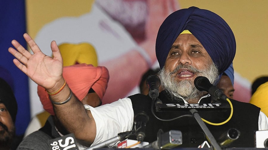 Shiromani Akali Dal party president Sukhbir Singh Badal. Credit: AFP File Photo