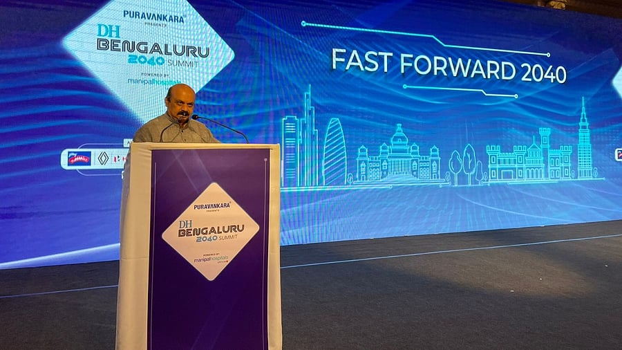 Karnataka Chief Minister Basavaraj Bommai at the DH Bengaluru 2040 Summit. Credit: DH Photo 