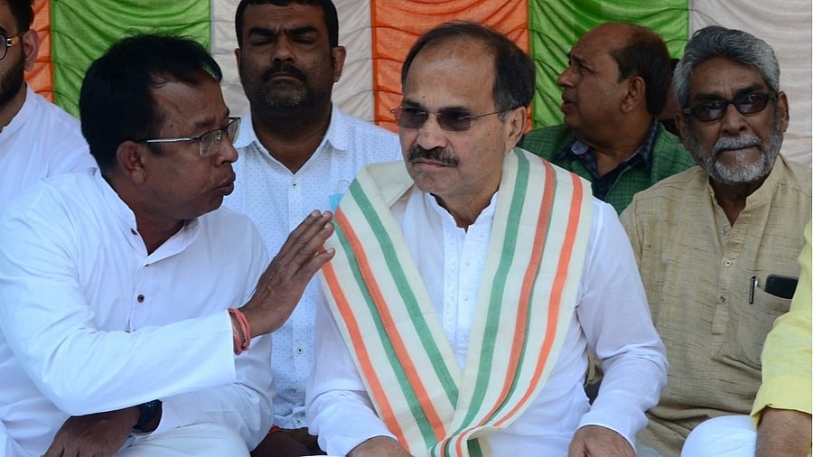 West Bengal Pradesh Congress Committee President Adhir Ranjan Chowdhury (C). Credit: IANS Photo