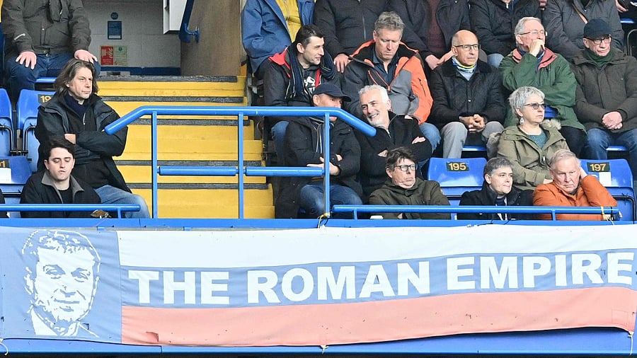 A banner in support of Russian oligarch Roman Abramovich. Credit: AFP Photo