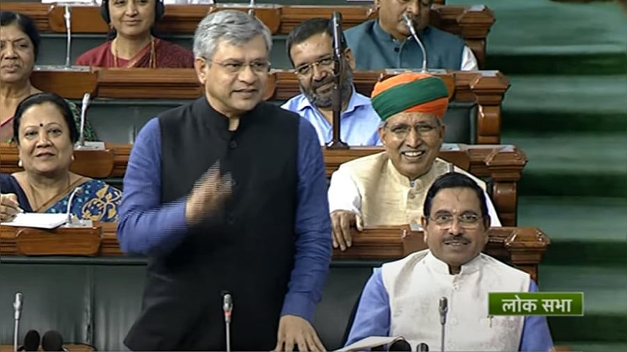 Railways minister Ashwini Vaishnaw. Credit: YouTube/@Sansad TV