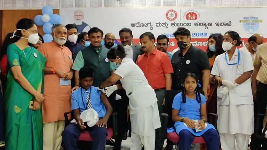 First Corbevax recipent at Atal Bihari Vajpayee Medical College in Bengaluru. Credit: Special Arrangement