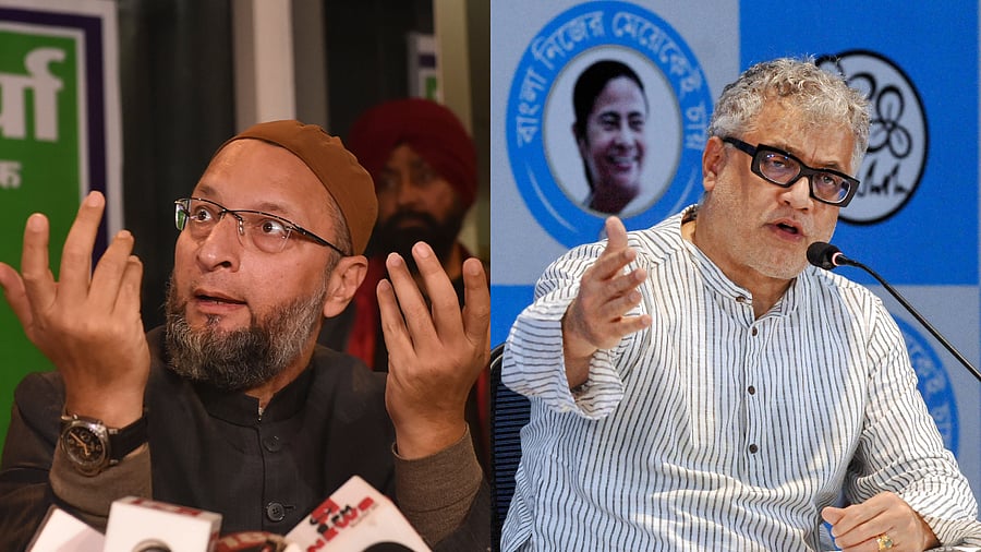 Owaisi and O'Brien. Credit: PTI Photos