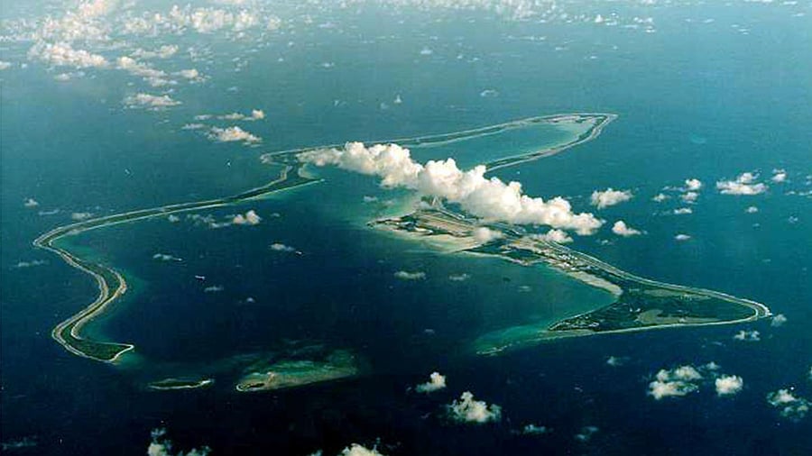 Diego Garcia, the largest island in the Chagos archipelago and site of a major United States military base in the middle of the Indian Ocean leased from Britain in 1966. Credit: Reuters File Photo
